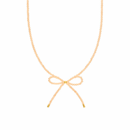 Naszyjnik z topazami gold i kokardką, elementy srebrne próby 925 koloru złotego