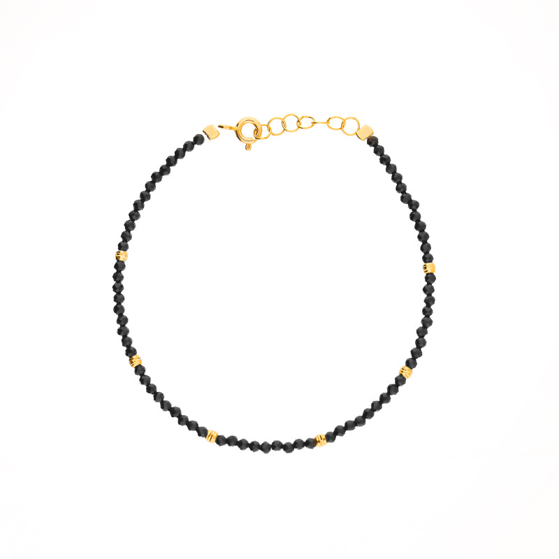 Bransoletka złota próby 585 z fasetowanymi spinelami