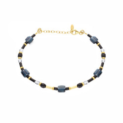 Bransoletka z nocą Kairu i kryształkami Swarovski, srebro 925 koloru złotego