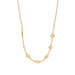 Naszyjnik z fasetowanymi topazami gold oraz kryształami Swarovski, zapięcie ze srebra 925 koloru złotego