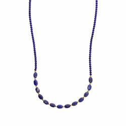 Naszyjnik z lapis lazuli ze srebra próby 925 koloru złotego