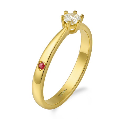 Złoty Pierścionek Amore z Cyrkonią pr. 585 - JubilerSezam.pl