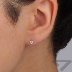 Kolczyki złote z cyrkonią 3 mm w gładkeij oprawie, próba 375