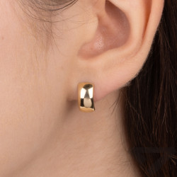 Kolczyki blaszki półokrągłe, złoto 375