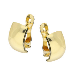 Kolczyki blaszki półokrągłe, złoto 375