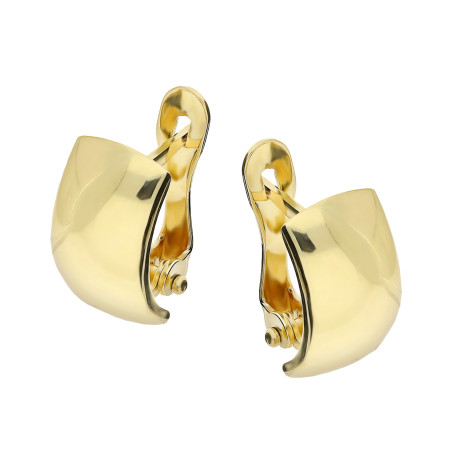 Kolczyki blaszki półokrągłe, złoto 375