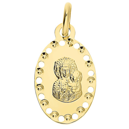 Złoty Medalik Częstochowska pr. 333 w ażurowym owalu - JubilerSezam.pl