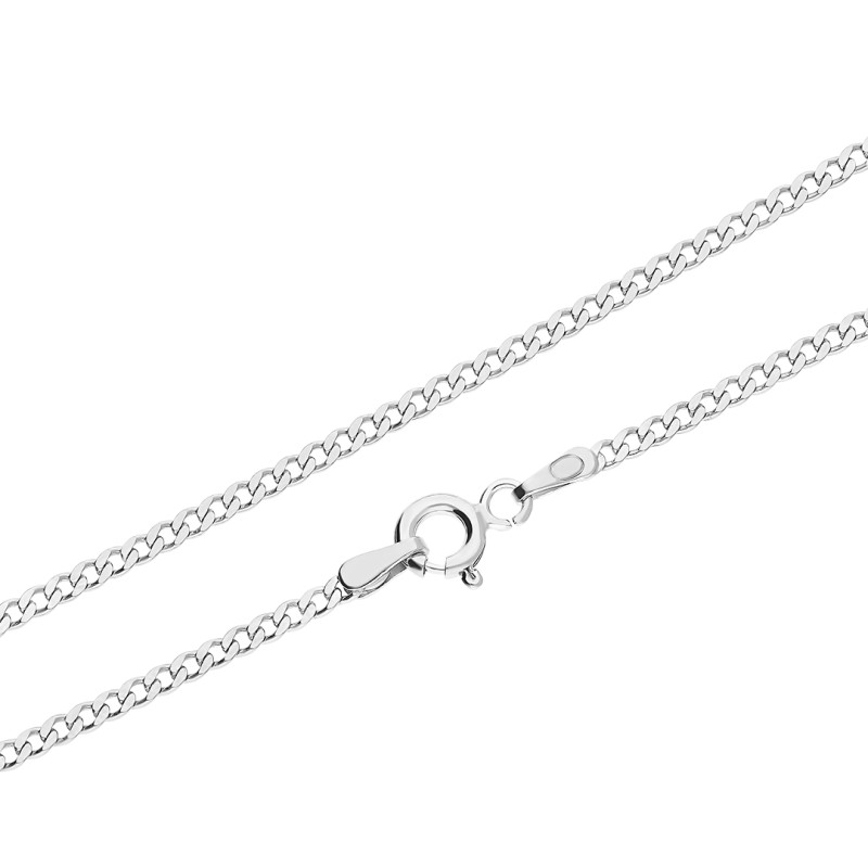 Łańcuszek srebrny rodowany pancerka 2 mm, próba 925