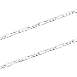Łańcuszek srebrny rodowany figaro 2 mm, próba 925