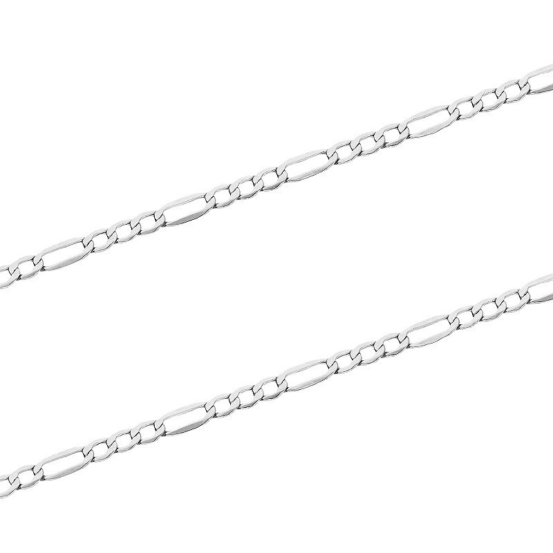 Łańcuszek srebrny rodowany figaro 2 mm, próba 925