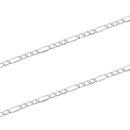 Łańcuszek srebrny rodowany figaro 2 mm, próba 925