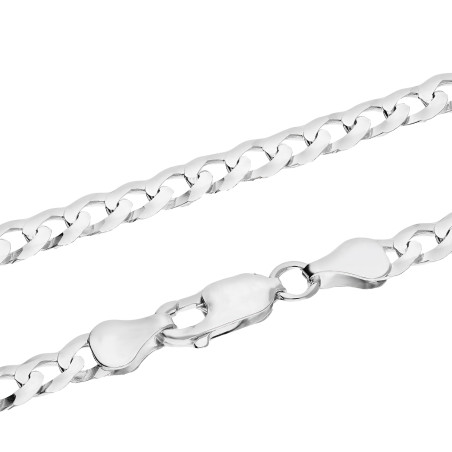 Łańcuszek pancerka srebrna rodowana 5 mm, próba 925