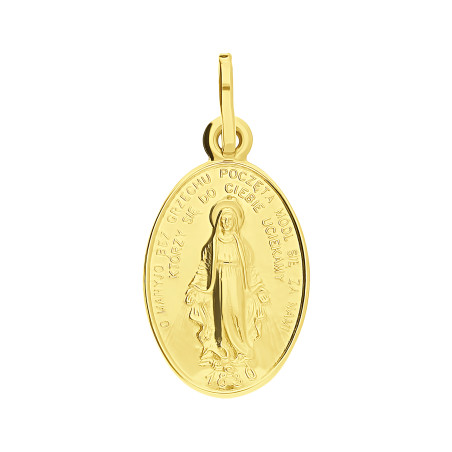 Medalik złoty Niepokalana w owalu próba 333