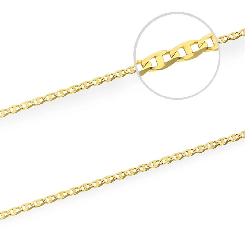 Łańcuszek splot typu gucci 1,5 mm z przedłużką złoto 585