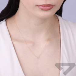 Naszyjnik z sercem wysadzanym diamentami 0,06 ct, złoto 585