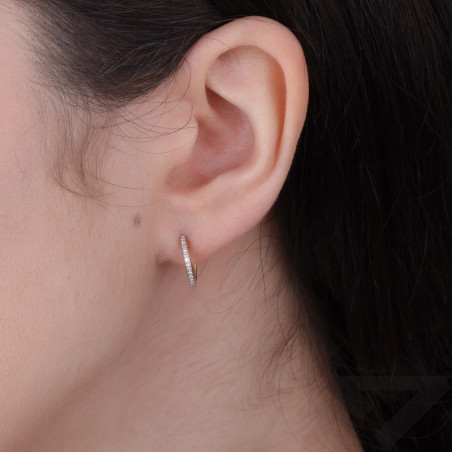 Kolczyki kółka Line z diamentami 0,112 ct, złoto 585