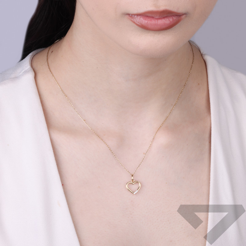 Serduszko 0,03ct ramka line AS PHT25011 Au 585 BRYL