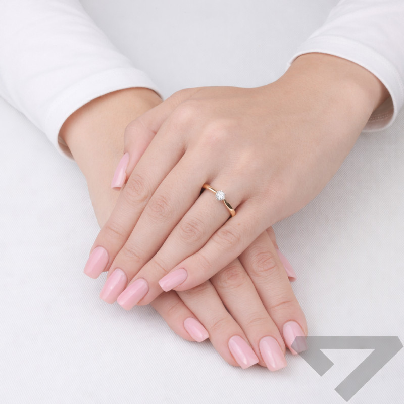 Pierścionek zaręczynowy z diamentem ROYAL 0,15 ct próba 585