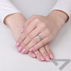 Pierścionek z tanzanitem 0,48 ct i diamentami 0,10 ct, złoto 585