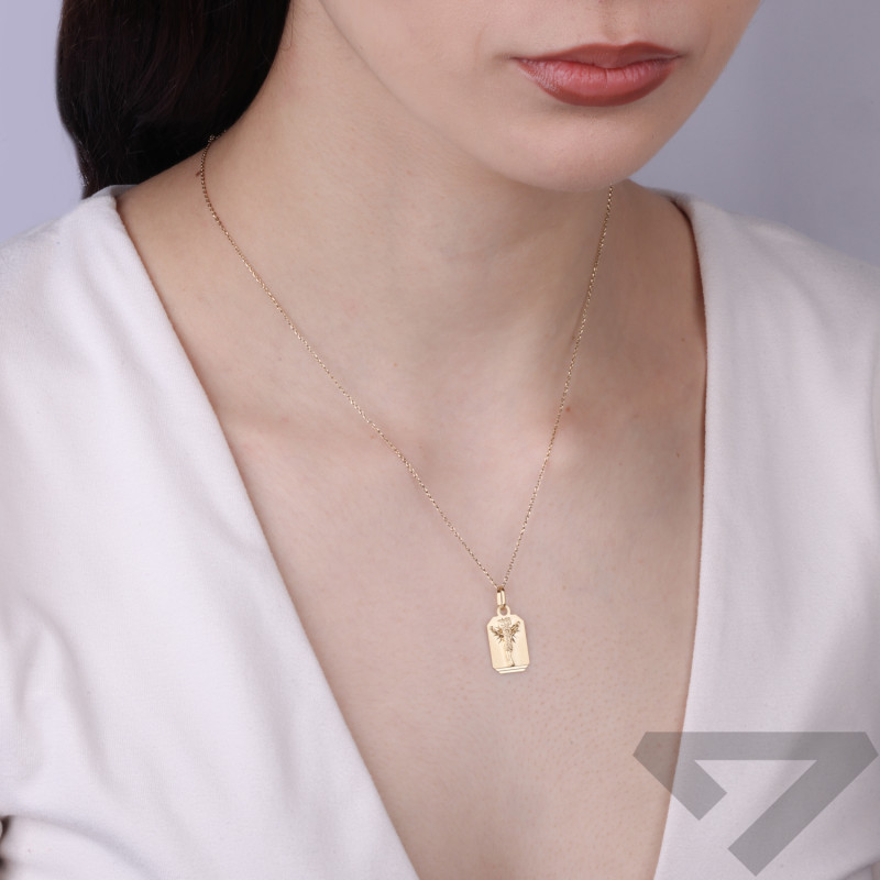 Medalik złoty blaszka z Panem Jezusem ze złota 585