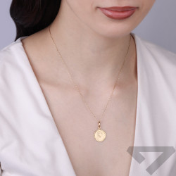 Medalik głowa Pana Jezusa w cierniowej koronie, złoto 585