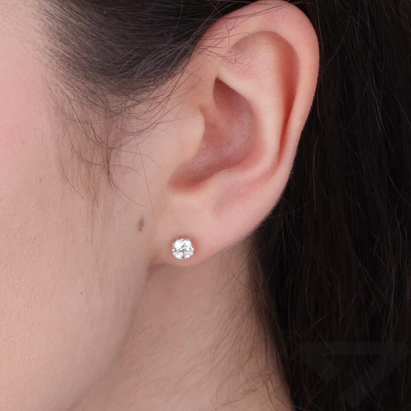 Kolczyki sztyfty z diamentami laboratoryjnymi 0,46 ct, białe złoto 585