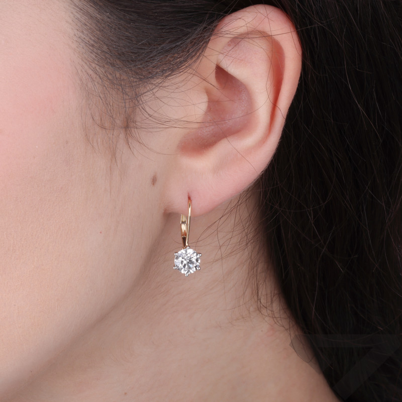 Kolczyki z diamentami laboratoryjnymi 2,06 ct, złoto 585