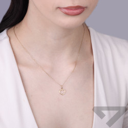 Serduszko ramka z diamentem 0,01 ct, złoto 585