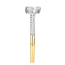 Pierścionek Soliter bis z diamentami laboratoryjnymi 0,63 ct, złoto 585