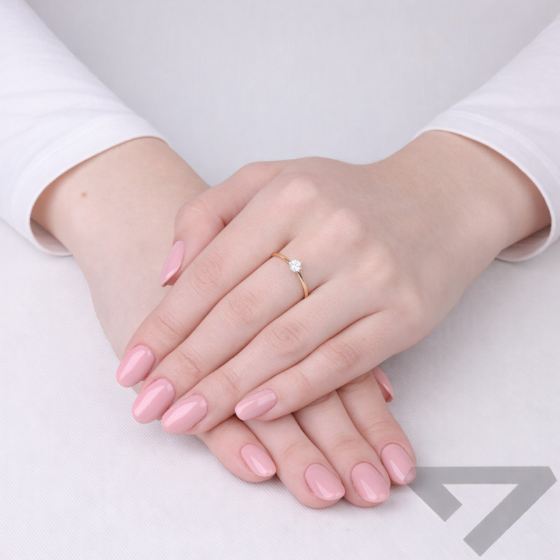 Pierścionek SOLITER z naturalnym brylantem 0,31 ct, złoto 585