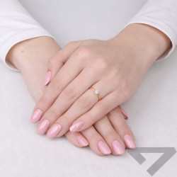 Pierścionek Soliter z diamentami w koronie masa kamieni 0,235 ct, złoto 585