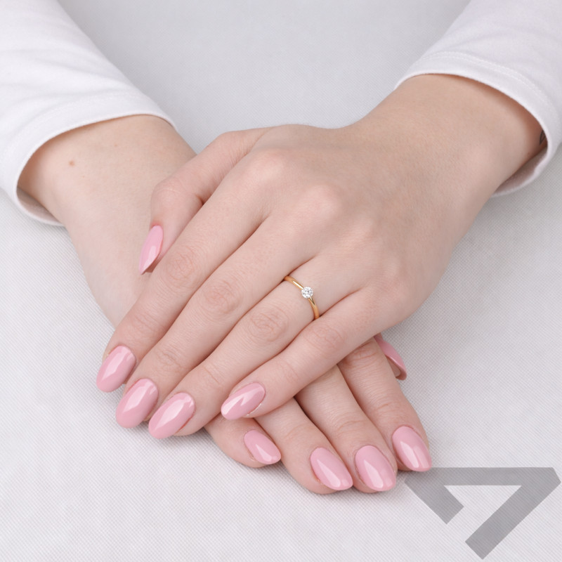 Pierścionek z diamentem laboratoryjnym Soliter 0,217 ct, złoto 585