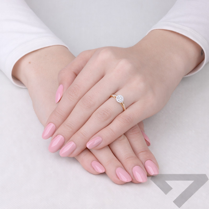 Pierścionek MIRAGE z diamentami 0,16 ct, złoto 585