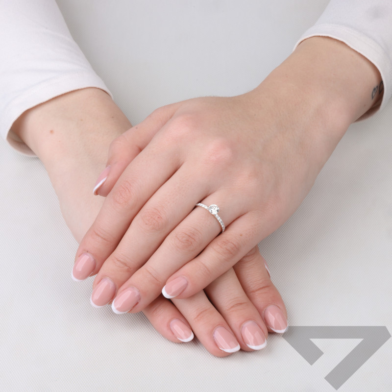 Pierścionek Soliter z diamentami laboratoryjnymi 1,03 ct, złoto 585