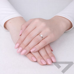 Pierścionek Soliter z diamentem laboratoryjnym 0,32 ct, białe złoto 585