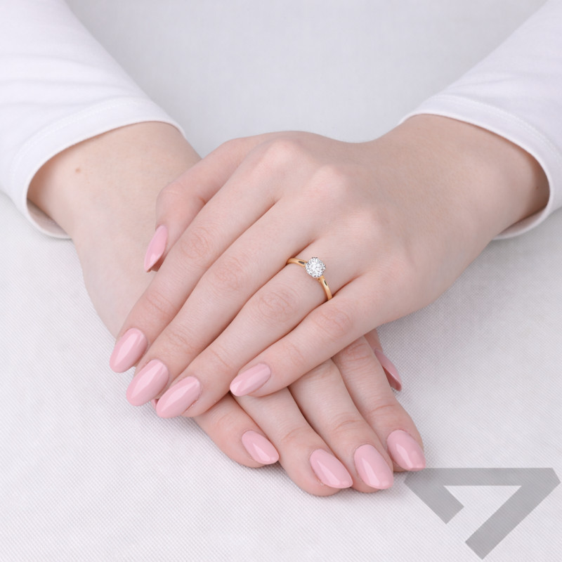 Pierścionek Soliter z diamentem laboratoryjnym 1,08 ct, złoto 585