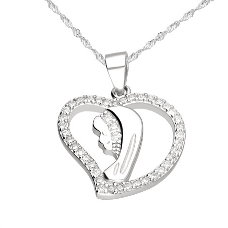 Srebrny medalik z cyrkoniami i łańcuszek singapur – zestaw srebro 925