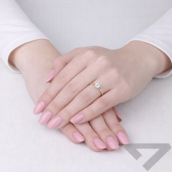 Pierścionek Soliter z diamentem laboratoryjnym 0,58 ct, złoto 585