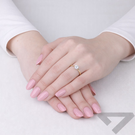 Pierścionek Soliter z diamentem laboratoryjnym 0,58 ct, złoto 585