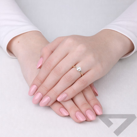 Pierścionek Soliter z diamentem laboratoryjnym 0,72 ct, złoto 585