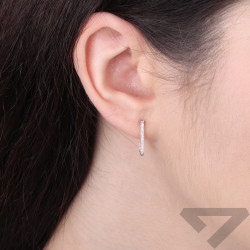 Kolczyki LINE prostokąt z diamentami 0,08 ct, złoto 585