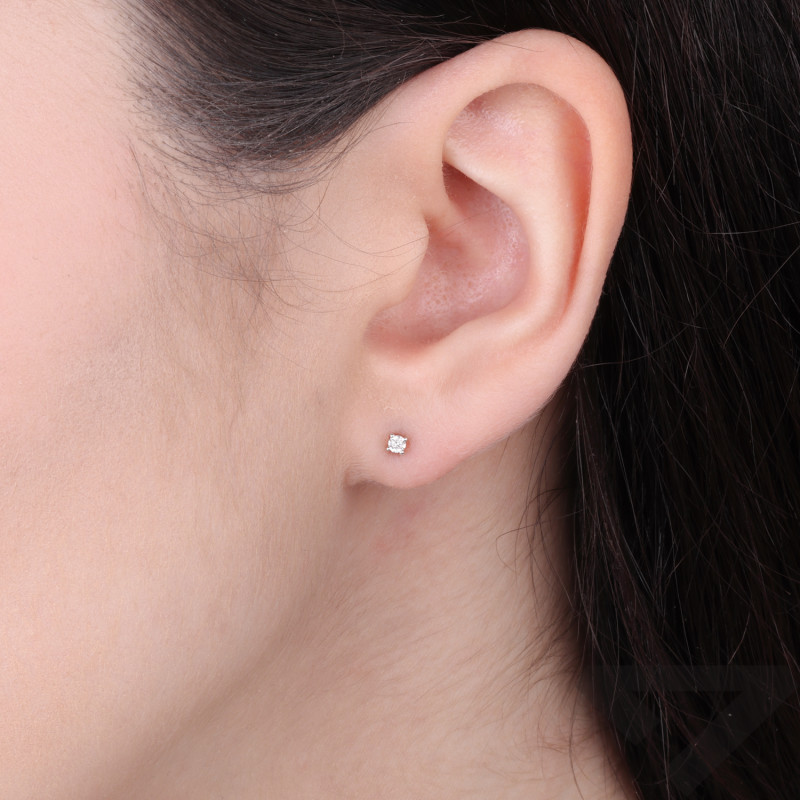 Kolczyki z diamentami laboratoryjnymi 0,071 ct, złoto 585