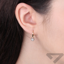 Kolczyki FLOWER z diamentami 0,10 ct, złoto 585