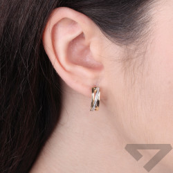 Kolczyki Line z diamentami 0,09 ct, złoto 585