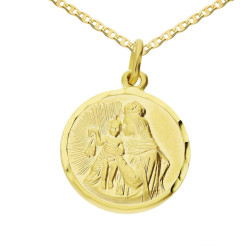 Złoty medalik Szkaplerz z łańcuszkiem Gucci z przedłużką – złoto 585