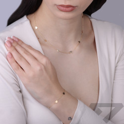 Naszyjnik złoty z sercami blaszka próba 585