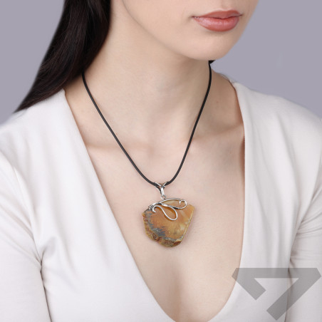 Wisior srebrny 925 z miodowym plastrem