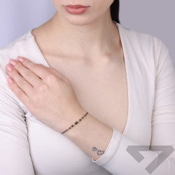 Bransoletka sznutkowa Zdrowie z fasetowanymi kamieniami, srebro 925 koloru złotego