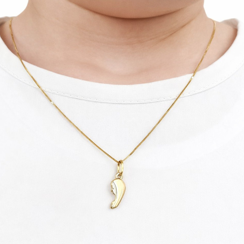 Zestaw Komunijny Matka Boska ze złota 333 i łańcuszek kostka 50 cm ze złota 375