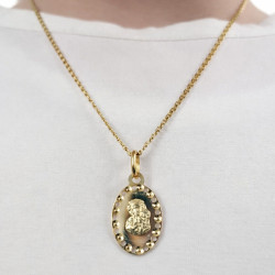 Złoty zestaw komunijny – medalik Matka Boska Częstochowska 333 i łańcuszek Gucci 375